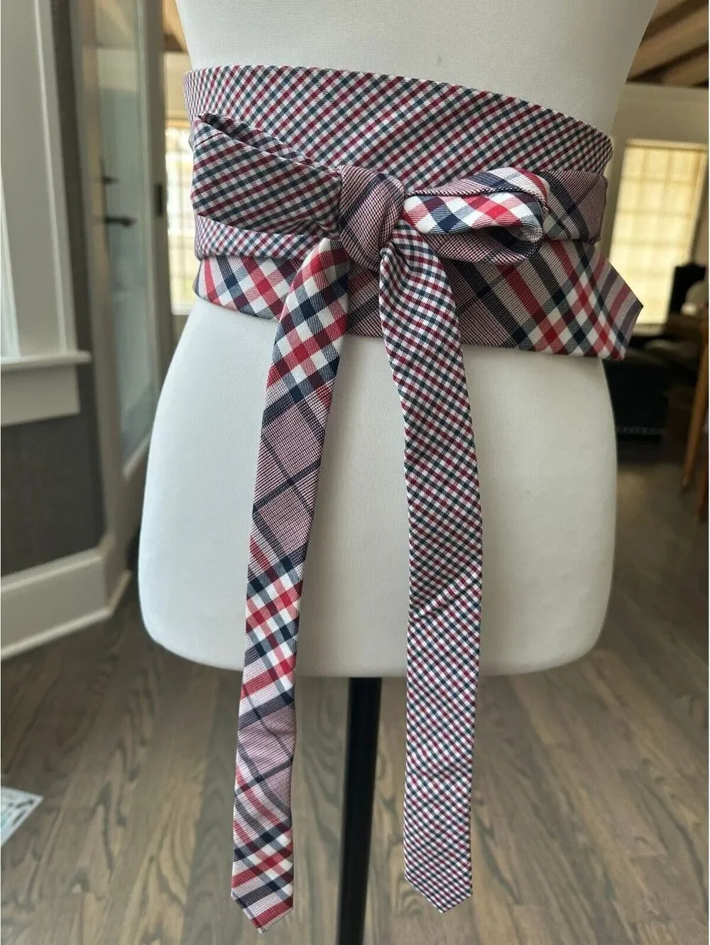Upcycled Necktie Obi Wrap Belt | Handmade Corset Style Belt | One-of-a-Kind | OS